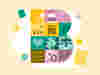 An illustration in the shape of letter "B", composed of various icons symbolising key social, environmental, and governance Impact Topic areas.