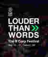 Louder than words text on photo of crowd